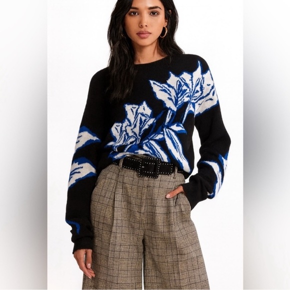 Veronica Beard Ayala Intarsia Pullover Sweater/Small - Picture 1 of 10